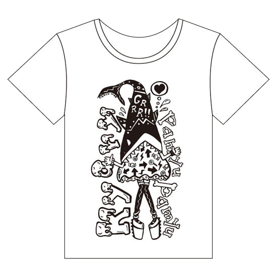 【Monochrome design】KM-001 <br>Tシャツ「サメきゃりー」（S , M , L）